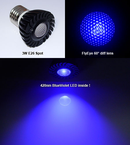 UV 420nm BlueViolet 3W Spot