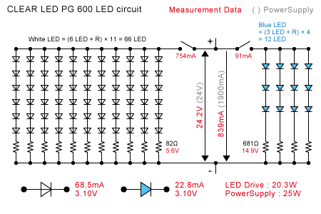 GEX CLEAR LED PG 600 回路構成
