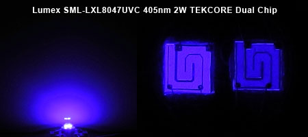 Lumex SML-LXL8047UVC 405nm 2W 発光色