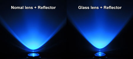 ビーム比較：純正レンズ vs ガラスレンズ