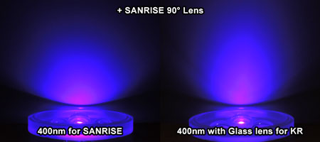 AQUA SANRISE PLUS MMCスペシャル UV素子+レンズ ビーム比較